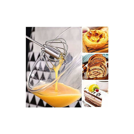 2 Egg Beaters, Multifunctional Semi-Automatic Hand Held Stainless Steel Whisk, Milk Frother, ROtating Beater For.