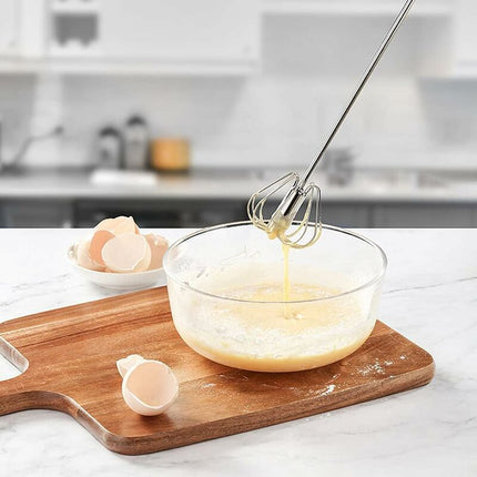 2 Egg Beaters, Multifunctional Semi-Automatic Hand Held Stainless Steel Whisk, Milk Frother, ROtating Beater For.