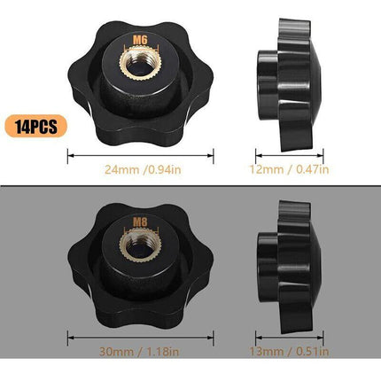 Star Head Clamping Knob, Star Head Clamping Nuts Knob, Clamping Nuts Star Shape Handle, Thread Clamping Knob, For.