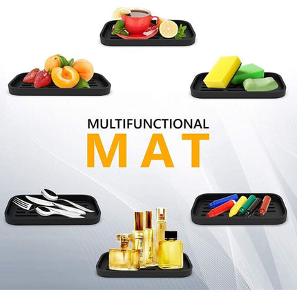 Silicone Draining Mat - Sink Organizer For Sponges, Brushes, Soap, Wine Glass Dry Mat, Non-Slip Sponge/Sink Holder.