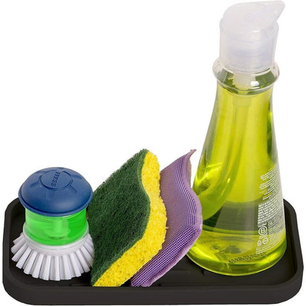 Silicone Draining Mat - Sink Organizer For Sponges, Brushes, Soap, Wine Glass Dry Mat, Non-Slip Sponge/Sink Holder.