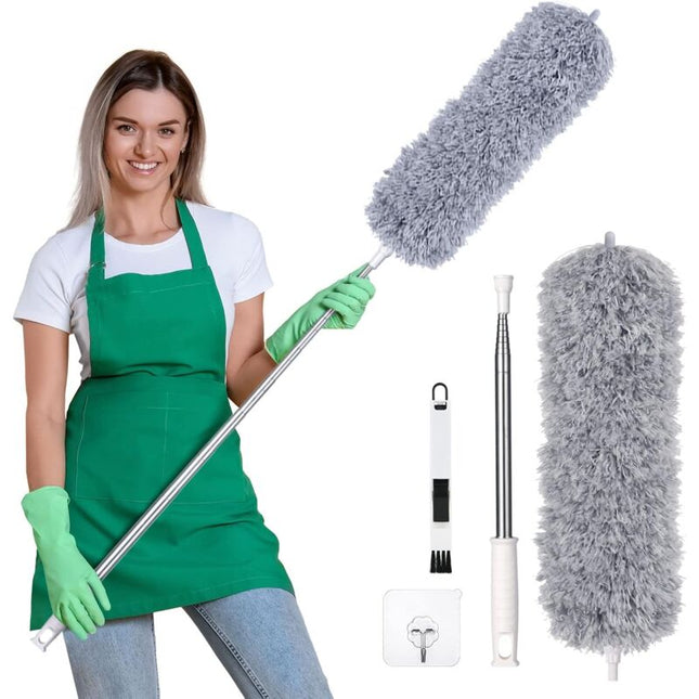 Duster, Telescopic Duster, Microfiber Duster With Stainless Steel Handle, Washable Duster Perfect For Removing Dust In.