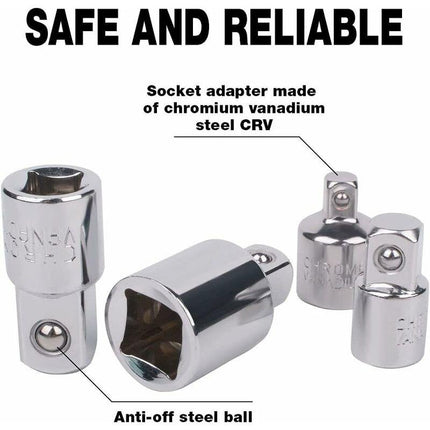 4 pcs Ratchet Adapter Socket Adapter Ratchet 1/2 To 3/8-3/8 To 1/2-1/4 To 3/8-3/8 To 1/4 Socket Reducer For Sockets And.