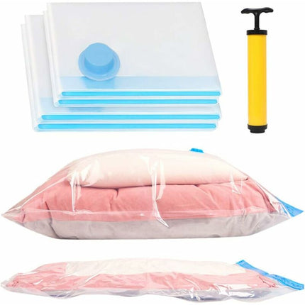4 Pack Vacuum Storage Bags (2 Jumbo 100X80Cm, 2 Large 80X60Cm), Waterproof Bag For Duvets, Pillows, Clothes With Travel.