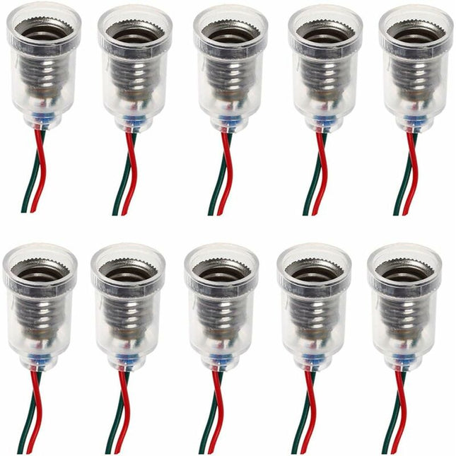 10 pcs E10 Lamps Base LED Screw Mount Small Bulbs Holder Light Socket With Wire Socket For Experiment Circuit Home.