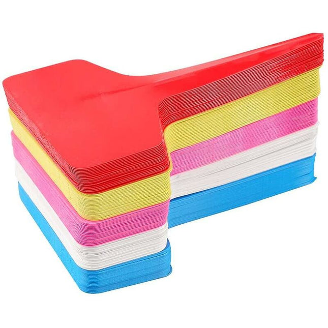 100 Pieces T-Type Plastic Plant Markers And Labels, 6 10 Cm Reusable Waterproof Colorful Garden Tags (Multicolor).