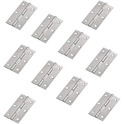 10 pcs Stainless Steel Home Furniture Hardware Door Hinge Long 75Mm X 50Mm.