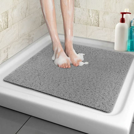 Non-Slip Shower Mat, 60Cm, Soft Comfort Safety Bath Mat With Drainage Holes, Pvc Loofah Massage Shower Mat For Wet.