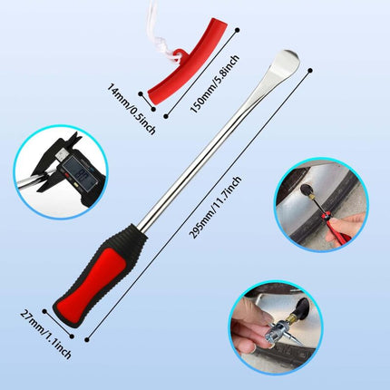 Tire Lever 23 Suits, 3 Tire Levers, 3 Wheel Rim Protectors Tool Kit 10 Tire Valve Caps And Caps For Motorcycle Bike.