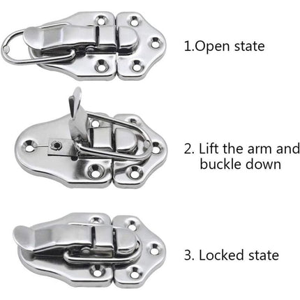 8 Toggle Clasp Latches Toggle Lock Lever Clasp For Jewelry Box Gift Boxes Toolbox Suitcase And Chest - Silver.