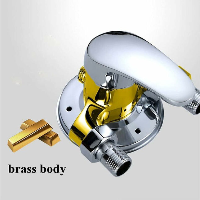 Brass Single Lever Wall Mounted Shower Mixer Tap For Bathroom Cold And Hot Water, Chrome.