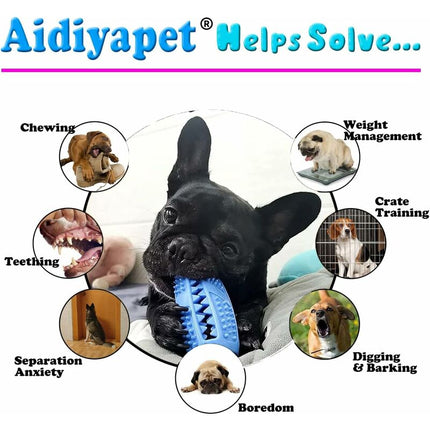 Dog Chew Toy, Educational Dog Toy, Heavy Duty Rubber, Blue - Biting, Chasing And Fetching Toy - For Medium Dogs And.