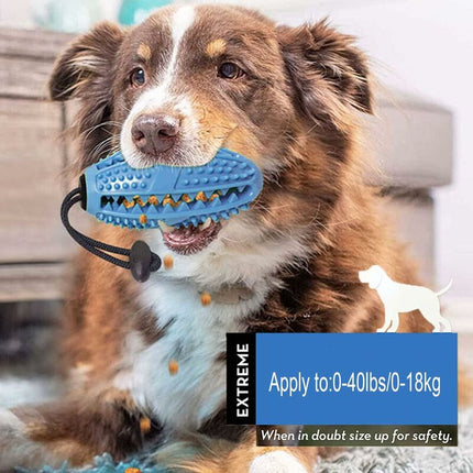 Dog Chew Toy, Educational Dog Toy, Heavy Duty Rubber, Blue - Biting, Chasing And Fetching Toy - For Medium Dogs And.