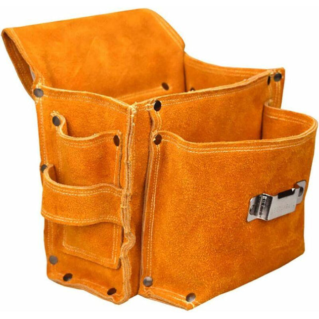 Multifunctional Tool Pouch Belt Tool Bag Thickened Tool Waist Bag Durable Cowhide Hardware Tool Storage.
