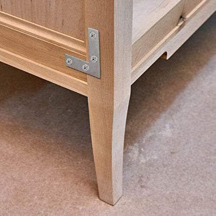 Straight Flat Corner Brace Metal L Shaped Brackets With Screws For Wood Furniture Cupboard Repair Support 50Mm 20 pcs.