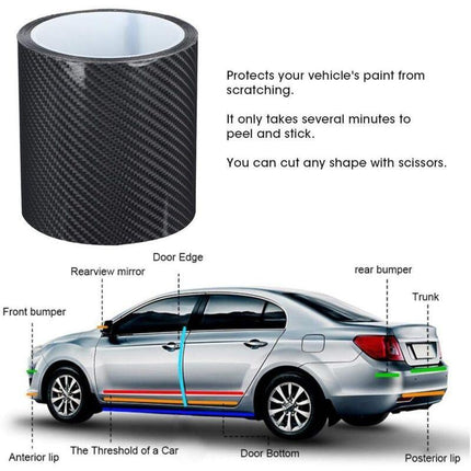 Anti-Scratch Carbon Fiber Strips Carbon Fiber Protective Film Dry Carbon Fiber Detailing Vinyl Wrap Strip Car Door Edge.