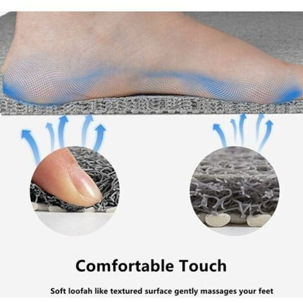 Shower Mat For Indoor Shower, Non-Slip Loofah Bath Mat, Anti-Mold, Anti-Bacterial, Soft Pvc Bath Mat For Bathroom, Wet.