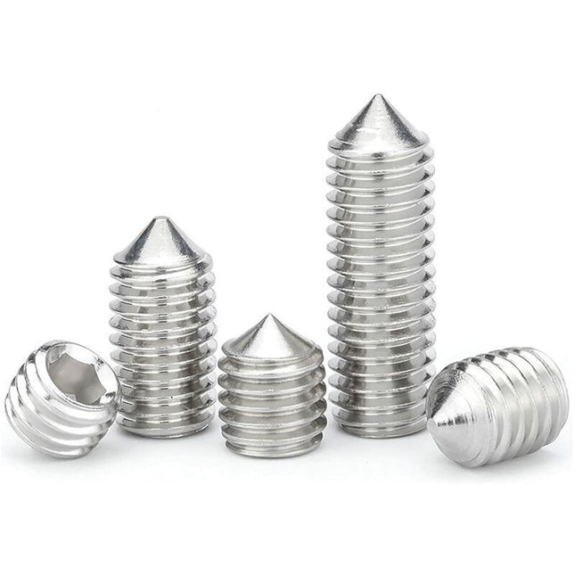 M6 Conical Grub Screws Stainless Steel Hexagon Grub Screws Allen Fasteners Point Screws M6×20Mm,20 pcs.