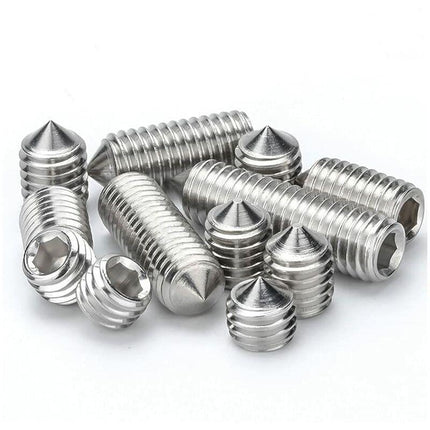 M6 Conical Grub Screws Stainless Steel Hexagon Grub Screws Allen Fasteners Point Screws M6×20Mm,20 pcs.