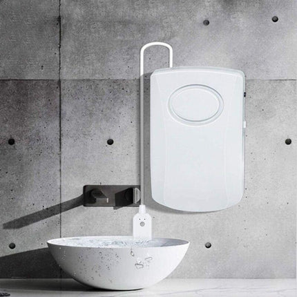 Water Leak Alarm 130Db, 95Cm Long Cable With Sensor, Home Security Water Leak Detection Alarm, Battery Included.