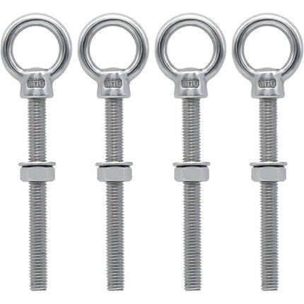 Eye Bolts M10 X 100Mm Stainless Steel Metric Thread M10 Eye Bolts For Fixing And Hanging, 4 pcs.