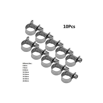 10 pcs Heavy Duty Stainless Steel Fuel Hose Clamps 6Mm-20Mm Optional Size For Plumbing (13-15Mm).