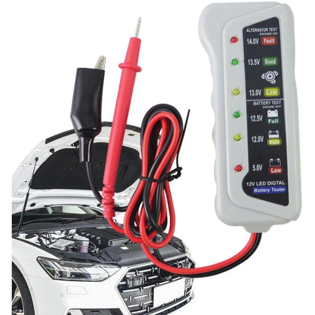 Car Battery Tester,High Accuracy LED Light 6V 12V Auto Battery Analyzer - Voltage Testers With Ergonomic Handle,.