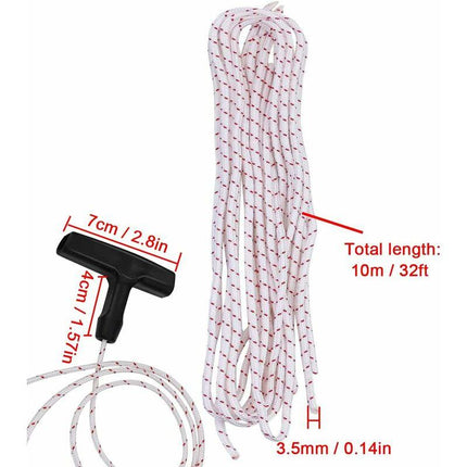Starter ROpe/Pull Cord (3.5Mm 10M) With Starter Handle, Lawn Mower, Lawn Mower, Chainsaw, Brush Cutter, Universal Engine.