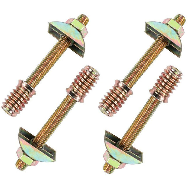 4 pcs M8 X 100Mm 4 In 1 Furniture Connectors Half Moon Furniture Connectors Spacer Washers For Table Bed Assembly Bolts.