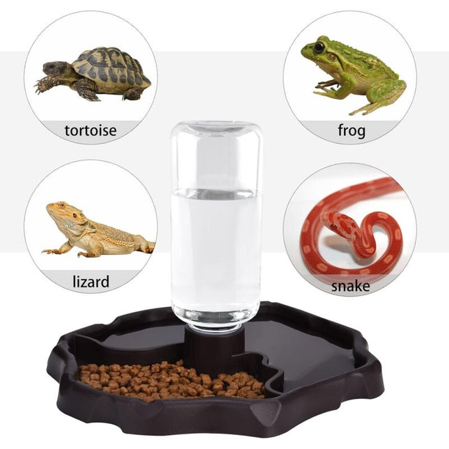 Pet Drinking Fountain, 2 In 1 Automatic Drinking Fountain Anti-Splash Turtle Lizard Reptile.