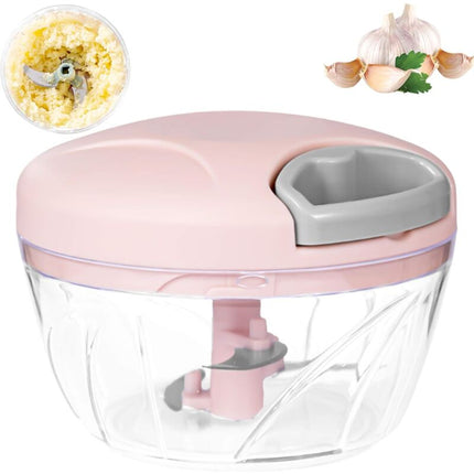Manual Onion Chopper, 3-Blade Garlic Press, For Onion Salad, Pesto, Parsley, Sausage/Nut Cutting Machine, Vanilla, Baby.