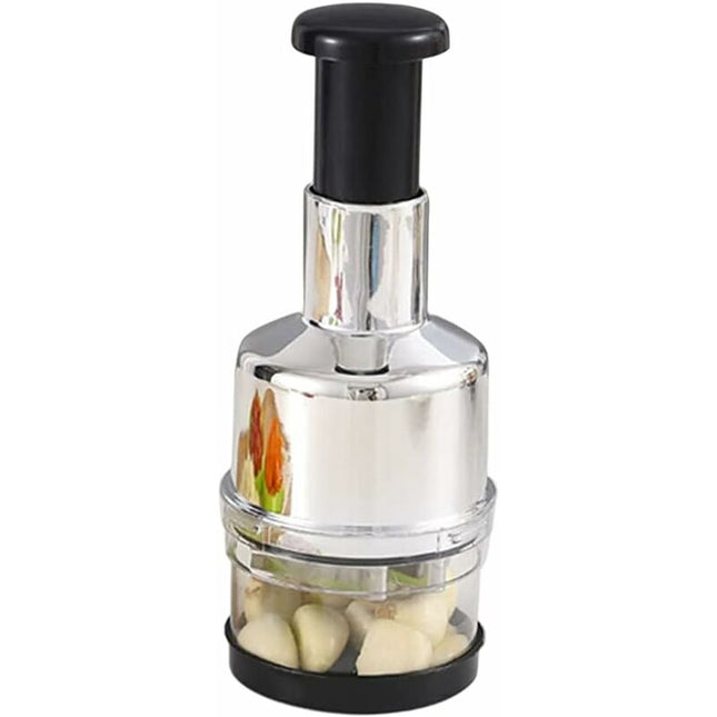Garlic And Onion Chopper, Stainless Steel Manual Vegetable Chopper, Manual Garlic Press For Ginger, Chili, Salad,.