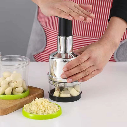 Garlic And Onion Chopper, Stainless Steel Manual Vegetable Chopper, Manual Garlic Press For Ginger, Chili, Salad,.