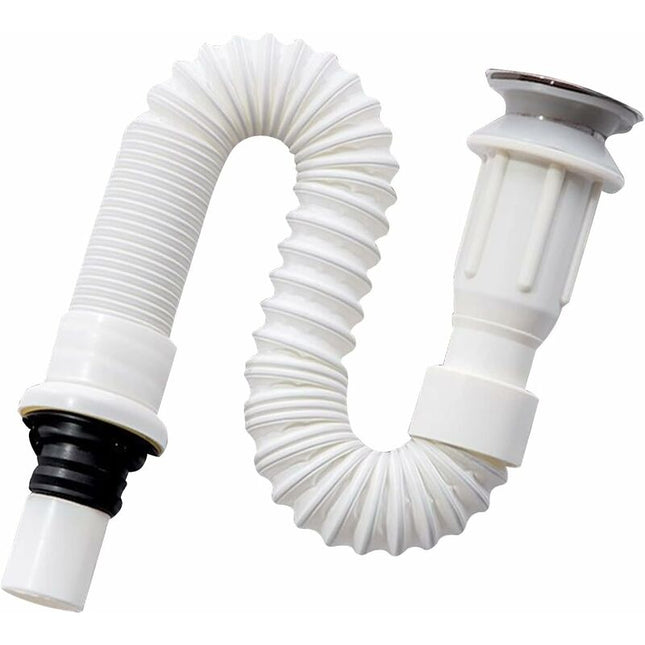 Sink Drain, Space-Saving Drain, Flexible Sink Drain, Sink Drain, Extendable From 40 To 80 Cm.