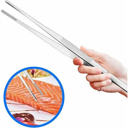 Stainless Steel Tweezers Extra 30Cm/12Inch Long With Precision Serrated End For Aquascaping, Gardening, Kitchen,.