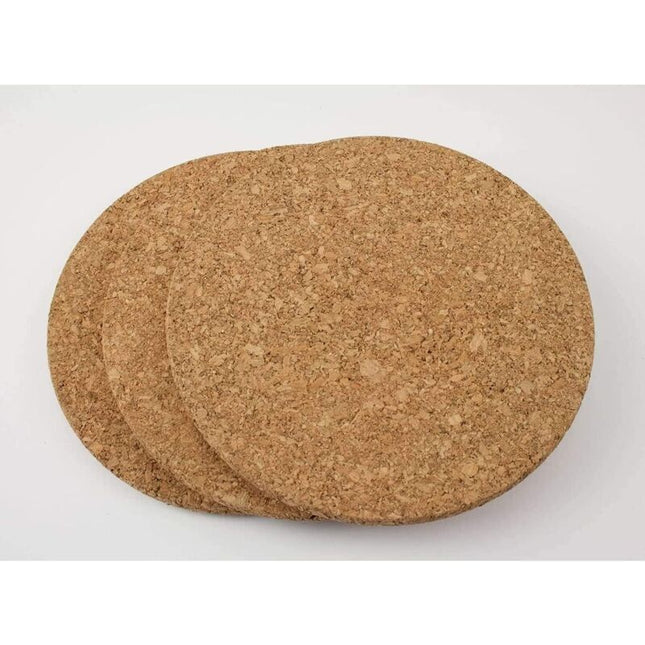 3 pcs Set Cork Trivets - 19 Cm Diameter.