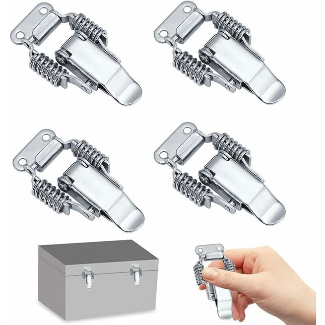 4 pcs Stainless Steel Spring Loaded Lever Latch Tension Lock Toggle Latch Tension Lock Box Lock For Suitcase Drawer.