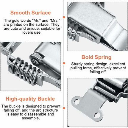 4 pcs Stainless Steel Spring Loaded Lever Latch Tension Lock Toggle Latch Tension Lock Box Lock For Suitcase Drawer.