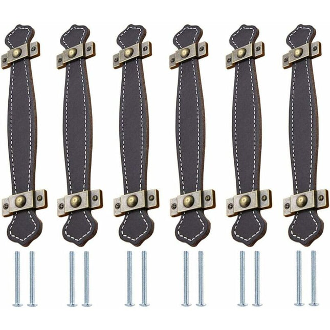 Leather Handle 6 Pieces Leather Handles For Furniture Leather Door Handle Leather Drawer Handles Cabinet Handle For.