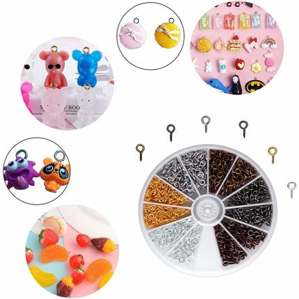 600 Pieces Mini Eye Screw Eyelets Screw Hooks For Jewelry Making Diy Crafts Beads, 6 Colors, 8Mm4Mm.