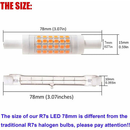 R7S LED 78Mm Dimmable Warm White 2700K 5W J78 LED Lamp 450Lm Replaces 50W Halogen Lamp Illuminant 230V 83 Ra, Pack Of 2.
