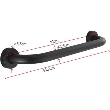 Toilet Grab Bar Stainless Steel Bathtub Handle Wall Mounted Towel Rack Bathroom Bathtub Handle, Black (40Cm).
