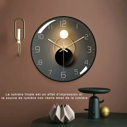 Modern Silent Wall Clock, 30Cm Diameter Wall Clock, ROund Digital Quartz Wall Clock, Suitable For Living ROom, Office,.