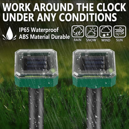 2 Pack Solar Rat Repellent Stakes - Ultrasonic Rat Repellent - Solar Rat Repellent For Snakes, Voles, Other Animals.