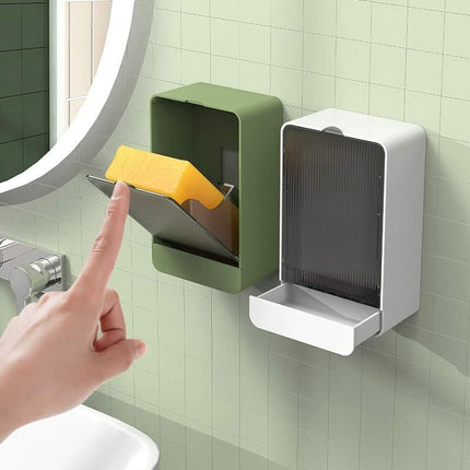 Soap Dish With Lid, Wall Mounted Soap Box, No Drilling Soap Holder, Removable Drain Tray For Sink, Shower, Bathroom,.