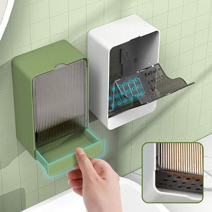 Soap Dish With Lid, Wall Mounted Soap Box, No Drilling Soap Holder, Removable Drain Tray For Sink, Shower, Bathroom,.