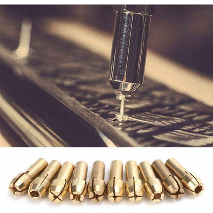 10 pcs Collet Chuck 0.5-3.2Mm Mini Brass Collet Chucks Electric Chucks ROtary Tool Accessories(Tail Diameter 4.3Mm).