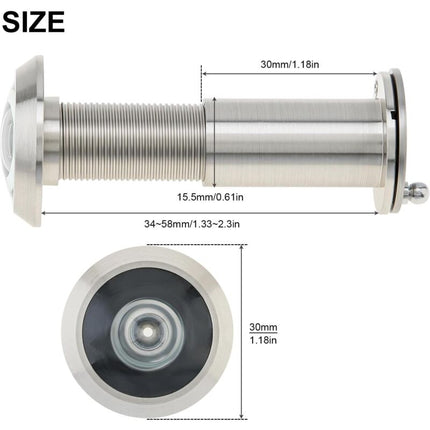Door Viewer, Brass 200 Degree Peephole With 16Mm Drill Bit, 16Mm Pipe Diameter For 35-55Mm Doors (Stained Nickel).