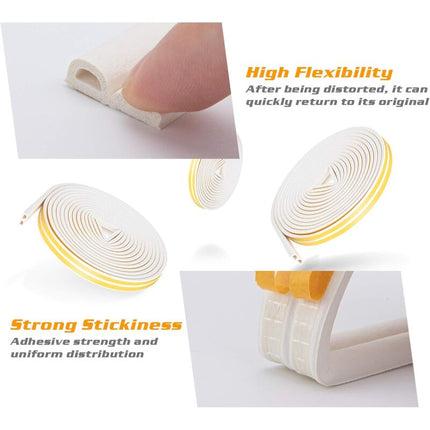 20M Seal Strip, Self-Adhesive Anti-Collision Door Seal, D-Profi Door And Window Seal For Weatherproofing/Sound.