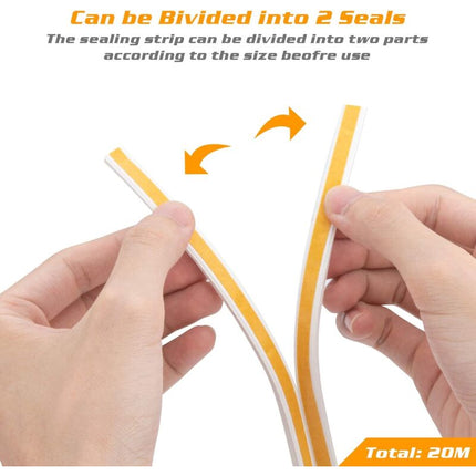 20M Seal Strip, Self-Adhesive Anti-Collision Door Seal, D-Profi Door And Window Seal For Weatherproofing/Sound.